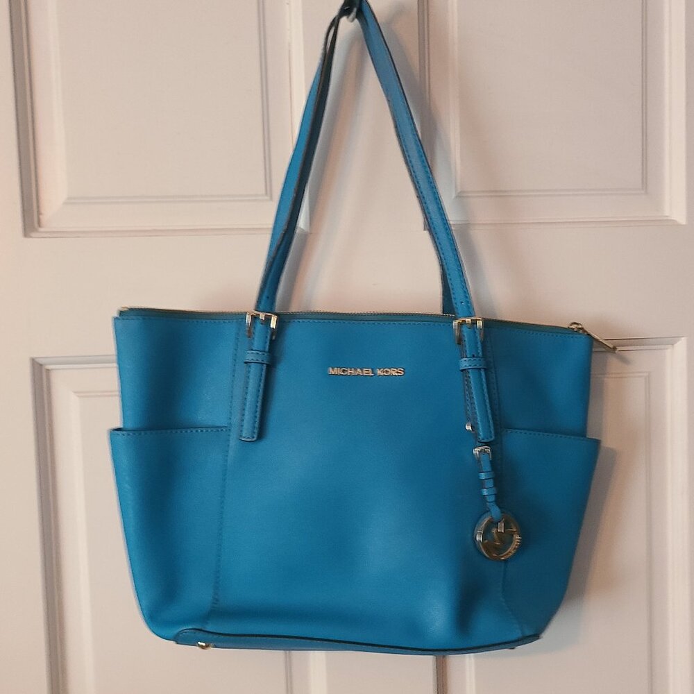 Michael Kors Turquoise Blue Tote Bag